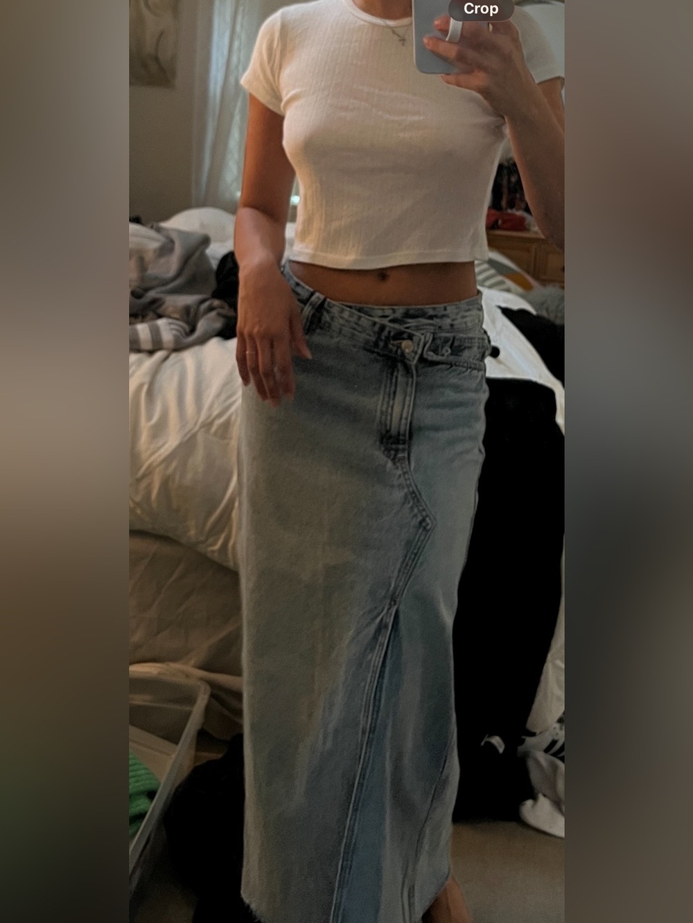 Zara Light Blue Denim Maxi Skirt